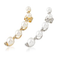 Pearl Swirls Crystal Gold-Tone Ear Cuff